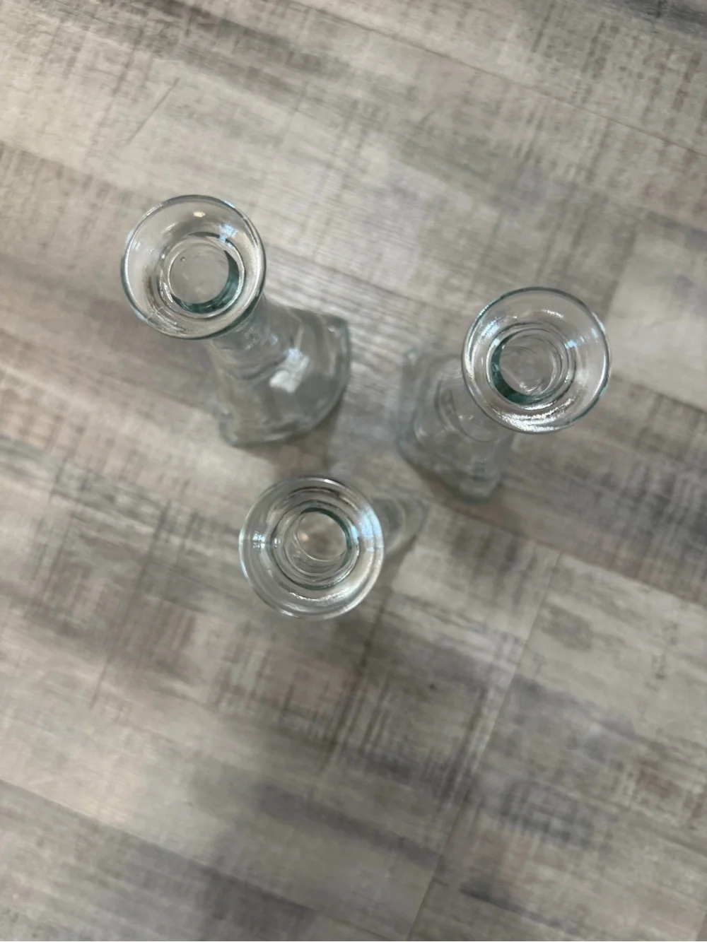 IKEA 3 Glass Oil Vinegar Cruet Bottles with Chrome Metal Caddy Condiment Set